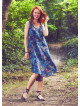 Scoop Neck Round Hem Sleeveless Indigo Lily Dress