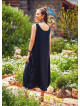 Sleeveless Pocket Detailed Boho Style Black Loose Fit Long Dress