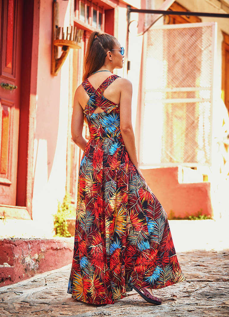 boho tropical dress