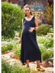 Buttoned Pockets Scoop Neck Loose Fit Wholesale Maternity Dress