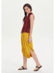 Elastic Waist Low Rise Yellow Capri Skirt Culottes