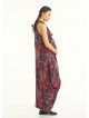 Bohemian Stylish Authentic Degaje Neck Red Patterned Maternity Dress